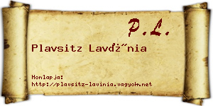 Plavsitz Lavínia névjegykártya